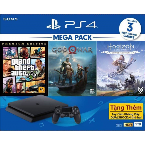 PS4 CUH-2218B MEGA2 Máy chơi game Playstation 4 bộ nhớ 1TB ( 2 Tay game DualShock)